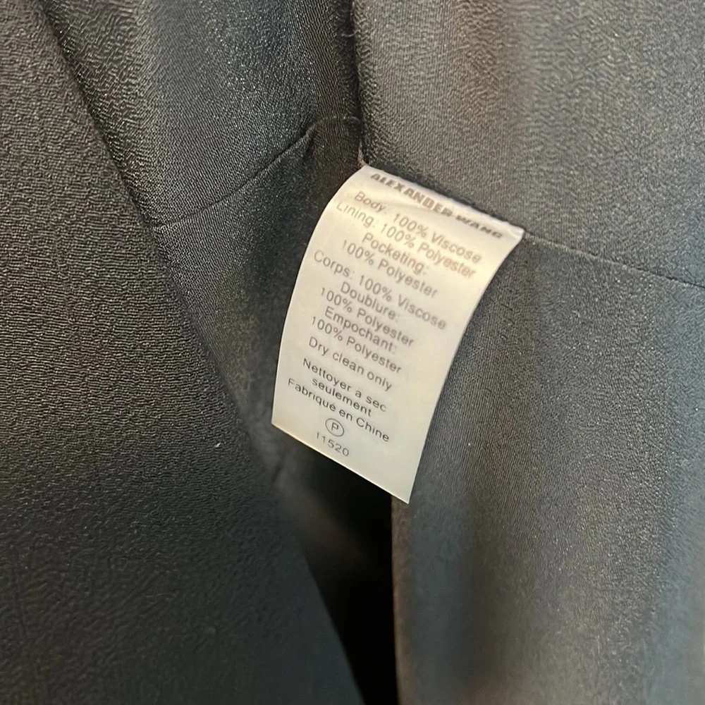T by Alexander Wang Black One Button Long Blazer Size 6